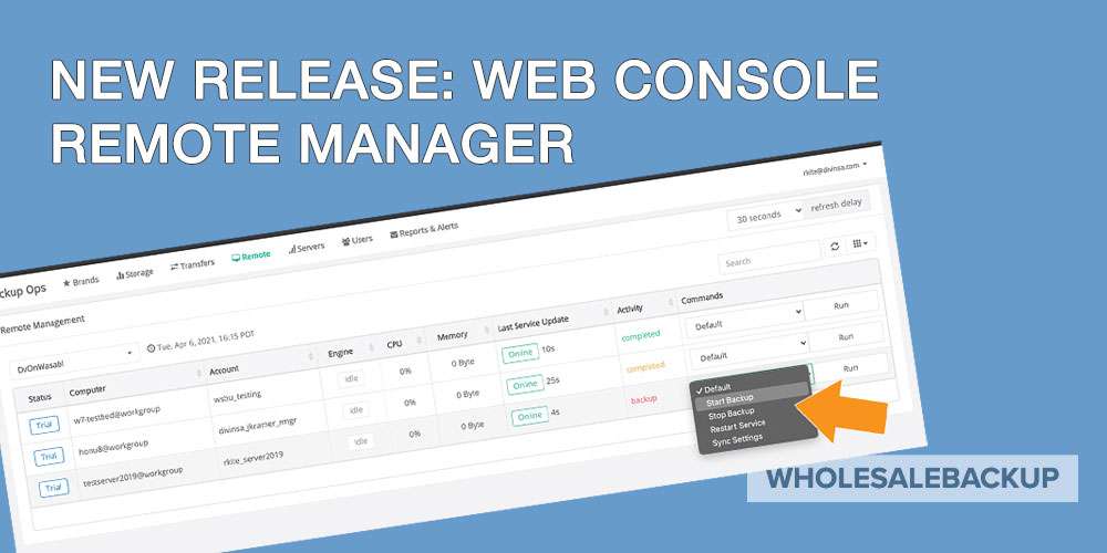 remote management for web console